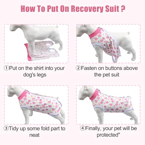 Image of FEimaX Dog Surgery Recovery Suit Female and Male Spay with Pee Hole, Pet Body Suits for Puppy After Spayed, Neuter Surgical Onesie for Small and Medium Dogs Cats, Alternative Bandages E-Collar & Cone