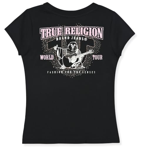 Image of True Religion Girls Short Sleeve Tee Shirt with Embelishments - Soft and Comfortable Girls T-Shirts