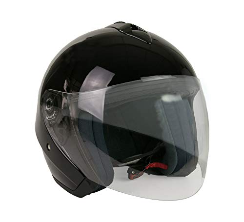 KEN ROD Casque pour moto | Jet Helmet Sprint | Casque de moto ouvert | Jet Open Casque | Casque Moto Jet Visor | Couleur Noir | Taille M