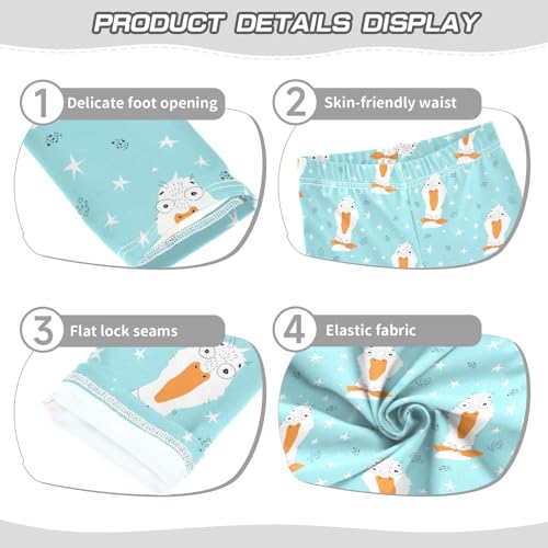 Girls Leggings Crazy White Goose with Bow Tie Toddler Girls Clothes Leggings for Girls Toddler Girls Leggings 3-4T3