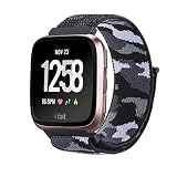 Camouflage Nylon Solo Loop Armband für Fitbit Sense/Fitbit Versa 3, Camouflage Nylon Armbänder Uhrenarmband Sport Ersatzband Kompatibel mit Fitbit Sense/Fitbit Versa 3 Armband (G)