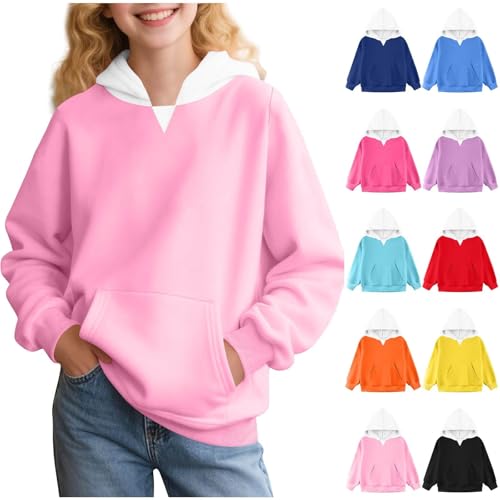 Girls Hoodie Sweatshirt, Cute Clothes for Girl Long Sleeve Pullover Stylish Hoodies Soft Wear with Pocket 2025