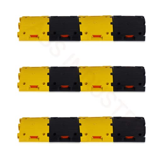 Image of ABS INDUSTRY Safety Speed Breaker 50mm PVC Road Hump Pack of 3 Meters (6 Black and 6 Yellow Breakers)