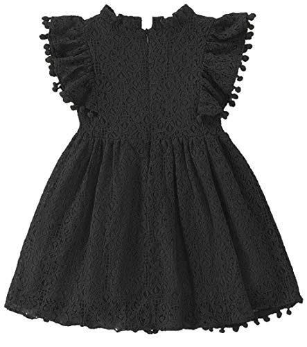Image of Toddler Girls Lace Tulle Dress Baby Girl Elegant Flutter Sleeve Party Princess Dresses