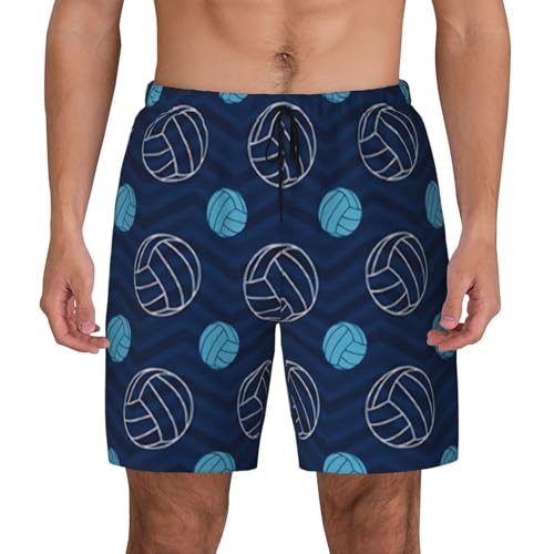 Pantalones cortos de voleibol azul para hombre con secado rápido y tejido transpirable