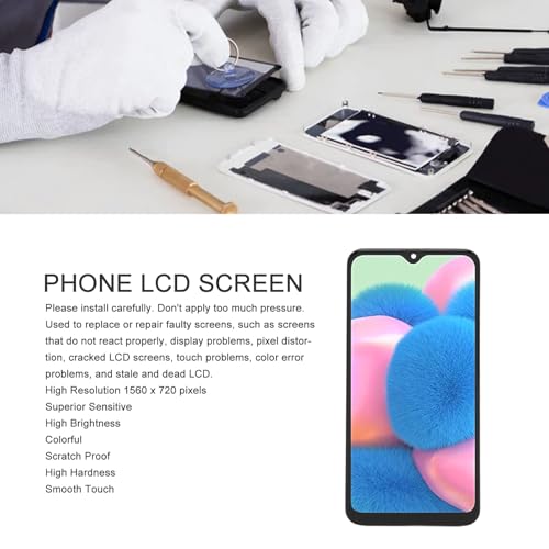 Rankomu 6,3" LCD Digitizer med Ram & Fingeravtryck för Galaxy A30s