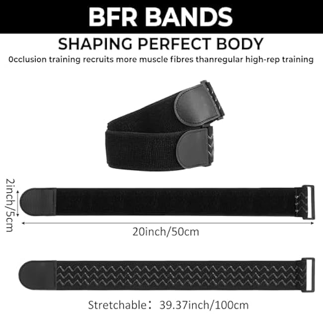 2 Pcs Occlusion Bands BFR Bundle Booty Bands Adjustable Best Fabric Resistance Bands Glutes Hip Building Blood Flow Restriction Bands for Women Exercising Butt Squat Thigh Fitness Legs Hip Building