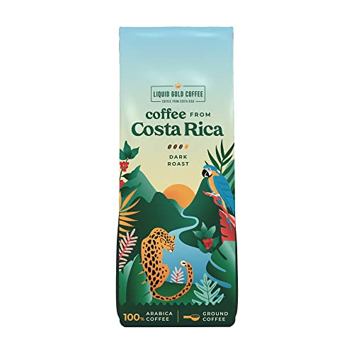 Coffee From Costa Rica - 12 Ounce, 340 Grams - Dark Roast Ground - 100% Arabica Coffee - By Liquid Gold Coffee - Locally Sourced Coffee #TOP8