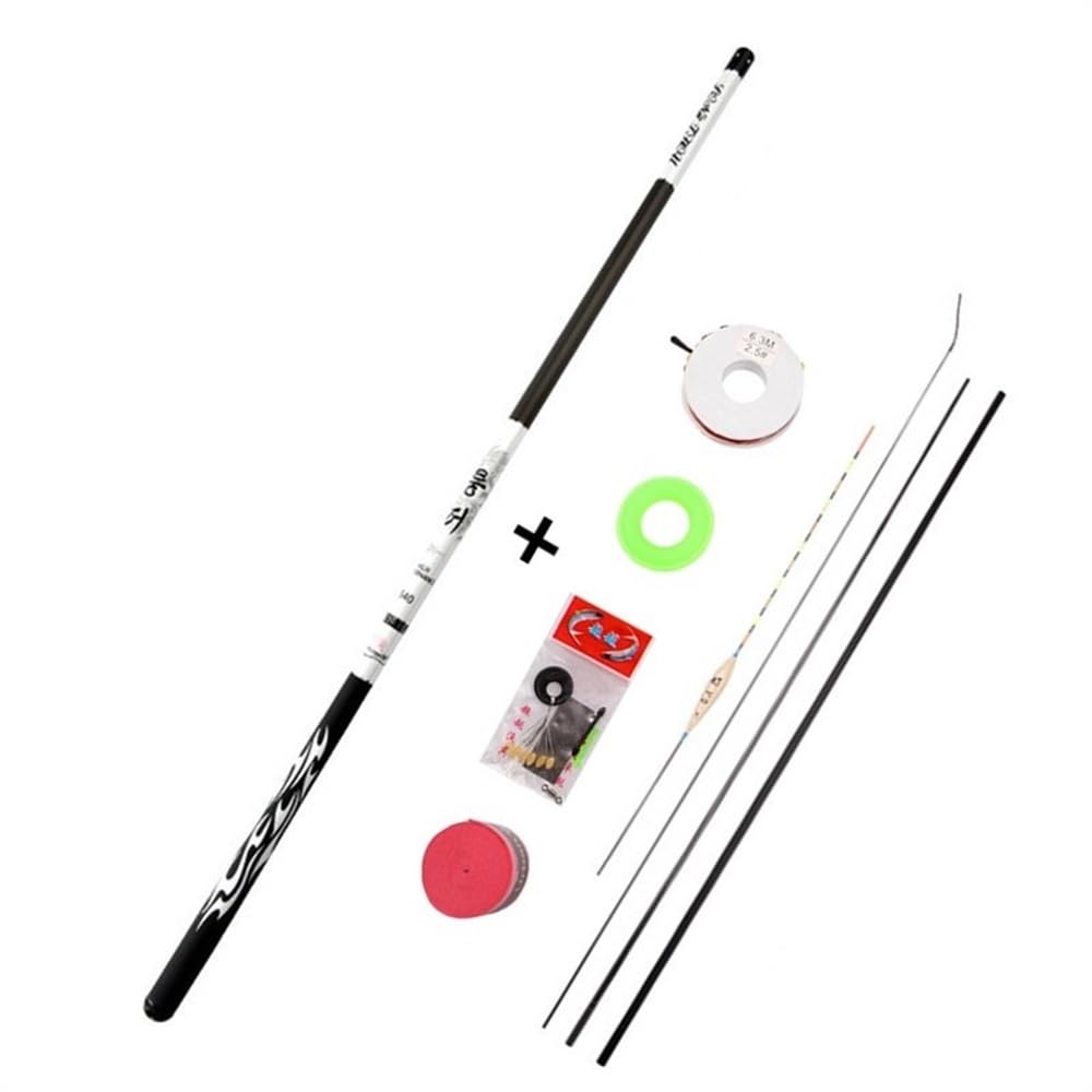 Canna da Pesca Basta di Pesca telescopica ad Acqua Dolce in Fibra di Carbonio 2,7 m3.6m4.55,4m6,3m7,2m8m9m10m di Alimentazione Ultra Illumina canne da Pesca(6.3m)