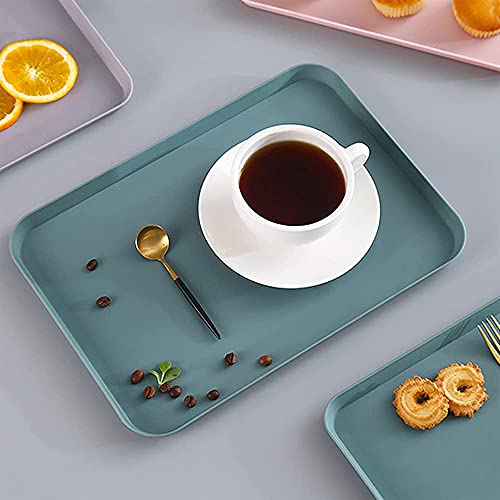 Set van 3 dienbladen, rechthoekig kunststof dienblad, kunststof dienblad, antislip, rechthoekig, voor keuken, eetkamer, hergebruik (groen) - Image 7