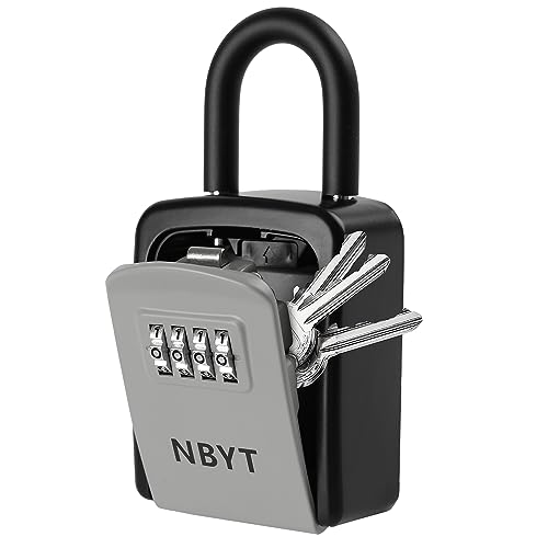 NBYT Portable Combination Lock keybox, For House Keys Key Hiders to Hide a Key Outside,Waterproof Key Safe Storage Lock Box(Small size With Shackle)