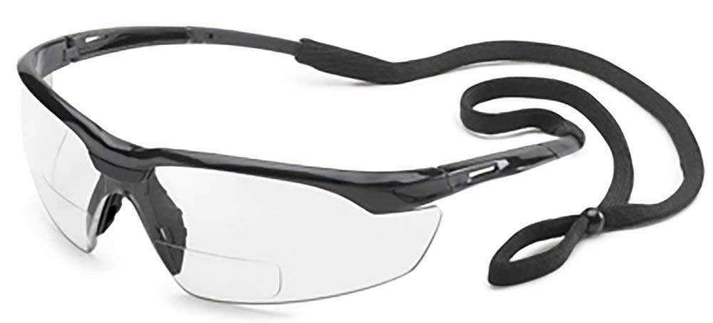 Gateway Safety 28MC20 Conqueror MAG Safety Glasses, 2.0 Diopter Magnification, Clear Lens, Black Frame