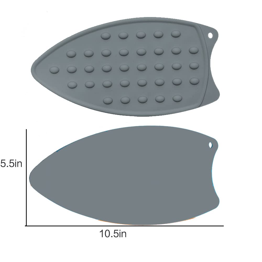 Tangser Multipurpose Silicone Iron Rest Pad for Ironing Board Hot Resistant Mat,Silicone Heat Resistant Iron Rest Pad (grey)