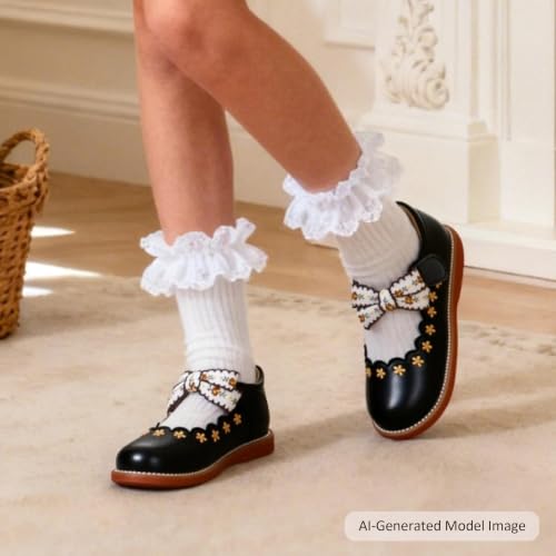 Image of Felix & Flora Toddler Little Girl Mary Jane Dress Shoes - Ballet Flats for Girl Party School Shoes