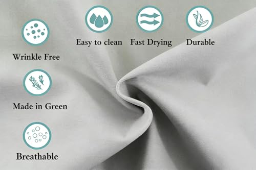Image of 100% Cotton Percale Sheets Queen Size - 200 Thread Count, Breathable & Crisp Cool, Deep Pocket up to 17 inch Fitted Sheet, 4-Piece Bedding Set Hotel-Luxury Feel Bed Sheet Set (Light Gray, Queen)