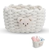 JYYWTSI Cesta de almacenamiento trenzada pequeña de algodón con diseño de...