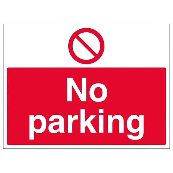 V Safety Prohibition Access - No Parking - 600 X 450MM Safety Sign With Snap Frame, Red, 400x300mm