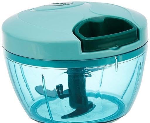 Vegetable Chopper with 3 Blades and 1 Plastic Whisker, Manual Chopper, 450ml, Pack of 1, Green-image-37