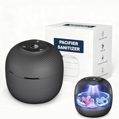 Image of Pacifier Box, Portable UV-C Box for Pacifiers USB Rechargeable Mini Pacifier Box 2 Time Settings (60s and 180s) with Fan Fast Charging and Long Battery Life