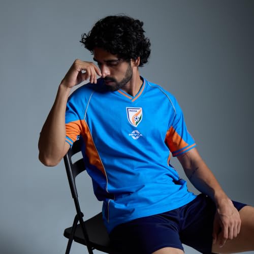 Image of Nivia AIFF India Home Football Jersey, 100% Polyester Moisture-Wicking Quick-Dry Breathable Mesh Fabric, Regular Fit