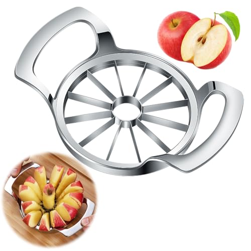 Cortador Manzana Rierousy de Acero Inoxidable, Versión Evolutiva con 12 Cuchillas, Descorazonador de Manzanas & Pelador de Manzanas, Ideal para Manzanas y Peras