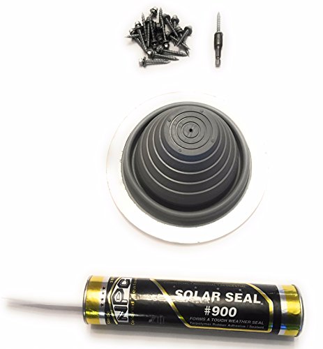 Crazy Deals Metal Roof Pipe Boot Flashing Kit- Includes #3 Grey Pipe Boot, Tube of Solar Seal Sealant, (20) 1.5" Metal Roof Screws, and a 1/4 Nut Driver. Install Steps in Description Crazy Deals Metal Roof Pipe Boot Flashing Kit- Includes #3 Grey Pipe Boot, Tube of Solar Seal Sealant, (20) 1.5" Metal Roof Screws, and a 1/4 Nut Driver. Install Steps in Description