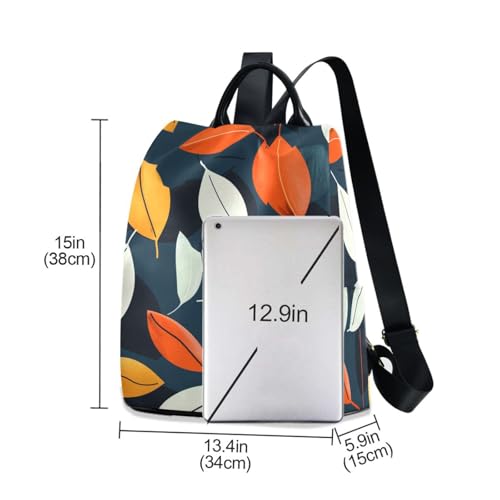 KLL Leaves Fashion backpack for travel multipurpose backpack for women with for Daily College Shopping with Pom-pom keychain3