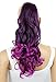 Produktbild PRETTYSHOP 50cm Haarteil Zopf Pferdeschwanz Haarverlängerung Gewellt Schwarz Lila Mix HCB4-1