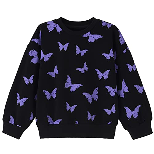 Image of BINIDUCKLING Baby Girl Rainbow Sweatshirt for Girls Long Sleeve Shirt 18 Months-6 Years