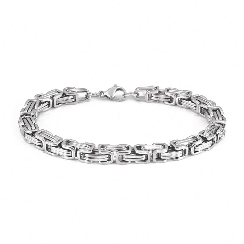 THE MEN THINGPure Titanium Steel Bracelet Collection, Size 7 to 9 inch for Men & Boys