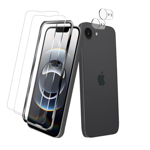 対応 iPhone 16e ガラスフィルム + iPhone 16e カメラフィルム 用の保護フィルム 貼り付け簡単【りんご16e 専用ガイド枠付き】自動吸着 気泡 防止 対応 16e 液晶保護 シート衝撃吸収 撥油性 指紋防止 超高タッチ感度 硬度9H