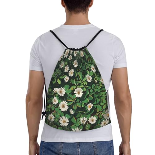 Drawstring Bag Lightweight Small Gym Bag for Women Daisies on the Ground Soccer Backpack for Sports Travel2