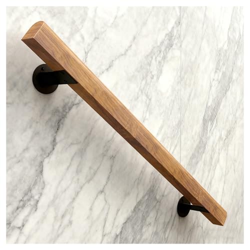 Barandillas de pared de madera antideslizantes de 86.6 pulgadas para escaleras de interior, barras de agarre de seguridad, barandilla de escalera para un agarre y apoyo seguros