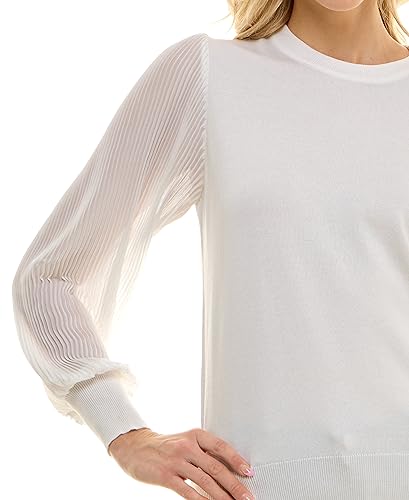 Image of Zac & Rachel Women's Sweater Knit + Pleated Chiffon Blouse