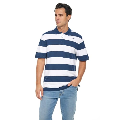 BAAZ Polo para Hombre a Rayas - Algodón Transpirable - Manga Corta con Botones y Largo al Codo miniatura 1