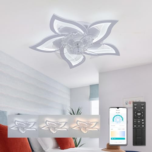 Ventilatore Da Soffitto Con Luce LED Dimmerabile E Telecomando, Nero, Motore DC Silenzioso, 6 Velocità, Reversibile, Per Soggiorno E Camera