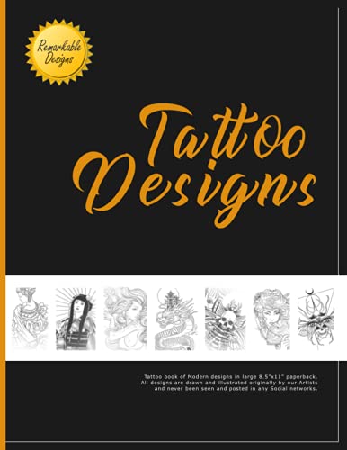 Tattoo Designs: Big Tattoo Design Book in Grayscale Sketches (Tattoo