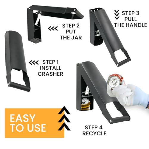 Killer'S Instinct Outdoors CH-04 Wall Mounted Can Crusher Black - Can Aluminum Can Crusher For Recycling Can Heavy Duty Can Crushers For Recycling Compactor For Seltzer Soda Beer Cans Plastic Bottle Crusher Smasher thumb #3