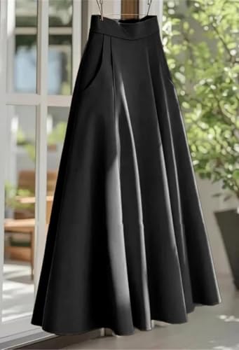 Womens French Style Vintage Loose A-Line Skirt Summer High Waisted Casual Party Skirt3