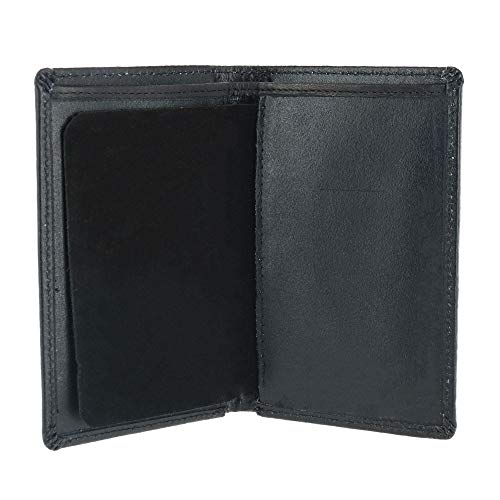 CTM Leather Bifold Badge Holder Wallet, Black4