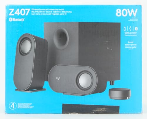 مكبرات صوت بلوتوث للكمبيوتر Z407 من لوجيتك مع مضخم وتحكم لاسلكي غامر ممتاز مدخلات متعددة USB.