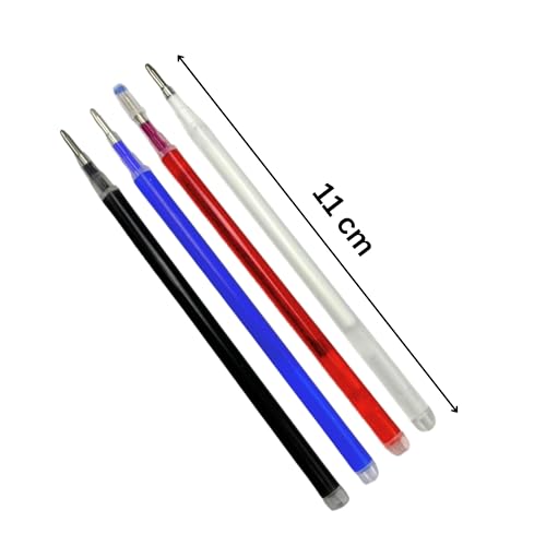 Image of ZENITH pack of 100 Multicolor Fabric Marker Refills Pen Sewing Accessories Kit, Heat Erasable, 4 Colours with 2pc Threader & 1 Seam Ripper, for Sewing and Quilting (100 Multicolor Refills with 2 Threader & 1 Seam Ripper)