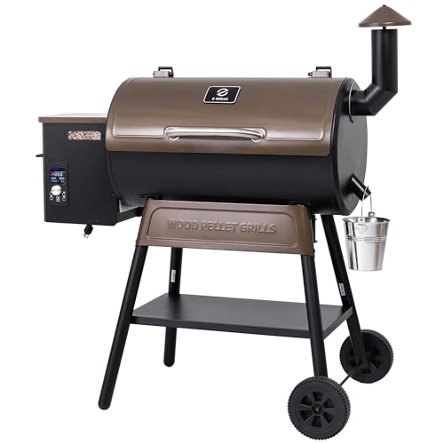 Z GRILLS ZPG-550B4 549 sq.in Wood Pellet Grill & Smoker, 2 Meat Probes, 8 in 1 BBQ- Bronze