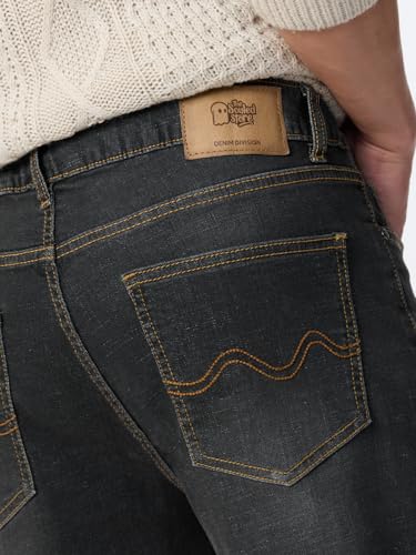 Image of The Souled Store Straight-Fit Denim: Men and Boys Cotton Blend Straight Fit Cargo Pockets Lightweight Everyday All-Season Denim Jeans