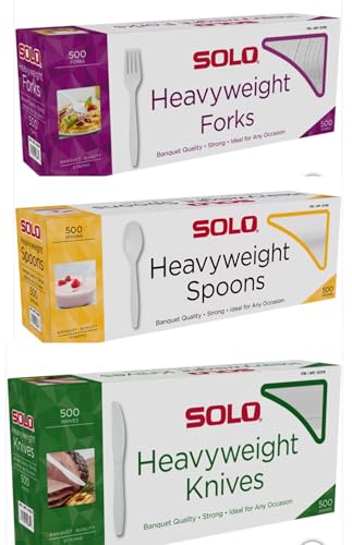 SOLO Cup Company Mediumweight Plastic Cutlery Forks White 6.41 In 1 500 Pieces