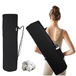 Cotton yoga mat bag with Pockets and Adjustable Strap - Full Zip Cargo Yoga Mat Carrier Bag - Bag for 1/4" 1/3" Thick Yoga Mat