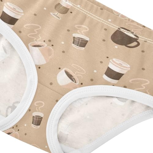 Girls' Underpants Kids Cotton Underwear Panties Briefs For Girl Age 2-8 Years Coffee Drinks Cups4