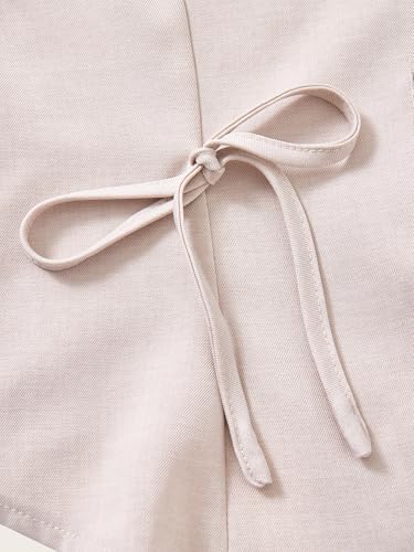 Women's Bow Button Up Vest Top V Neck Sleeveless Fitted Split Hem Tops4