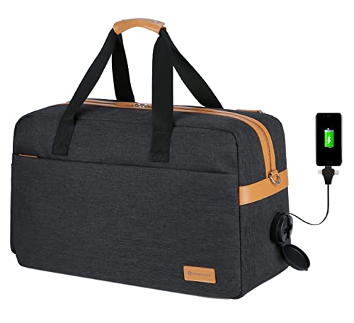 Nordace Siena Weekender Smart Duffel Bag with USB Charging Port and Water Resistant - Travel Getaway Duffel Bag (Black)2