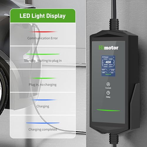 Level 2 EV Charger with Tesla Adapter and Adjustable Current and Time Reserve